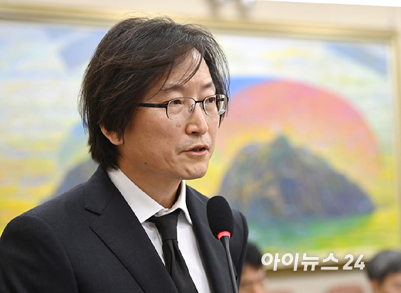 주병기 공정거래위원장 후보자가 5일 서울 여의도 국회 정무위원회에서 열린 인사청문회에서 모두발언을 하고 있다. [사진=곽영래 기자]