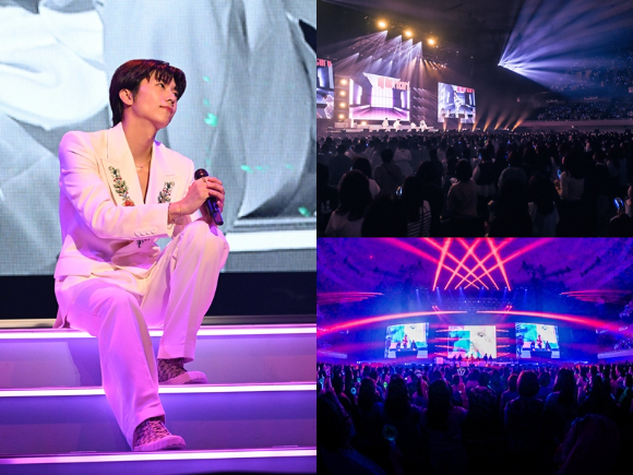 투피엠 우영이 최근 일본 도쿄 부도칸에서 열린 2023 솔로 투어 'WOOYOUNG (From 2PM) Solo Tour 2023 'Off the record''에서 무대를 펼치고 있다. [사진=JYP엔터테인먼트]