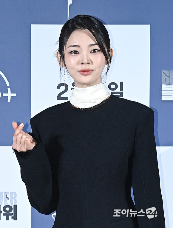 배우 정소리가 27일 서울 용산구 CGV 용산아이파크몰에서 열린 디즈니+ '블러디 플라워' 제작발표회에서 포즈를 취하고 있다. [사진=곽영래 기자]