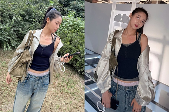 설현, 민소매+새깅으로 완성한 일상룩...S라인 몸매가 열일
