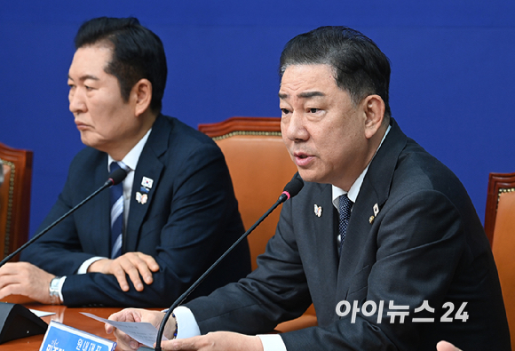 김병기 더불어민주당 원내대표가 31일 서울 여의도 국회에서 열린 최고위원회의에서 발언하고 있다. [사진=곽영래 기자]