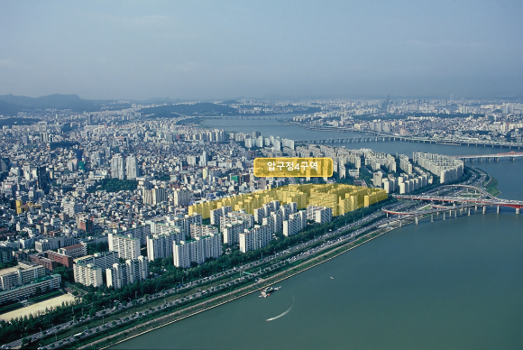 압구정4구역 항공 사진. [사진=삼성물산 건설부문.]