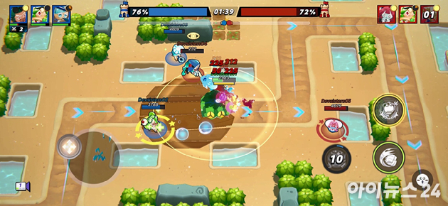 고지희 오븐스매시 PM이 23일 서울 강남 데브시스터즈 사옥에서 열린 '쿠키런: 오븐스매시' 언론 사전 체험회에서 게임을 소개하고 있다. [사진=박정민 기자]