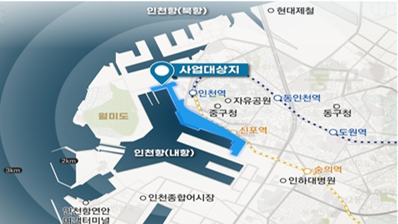 인천항 내항 1·8 부두 재개발 사업 위치도 [사진=인천시]