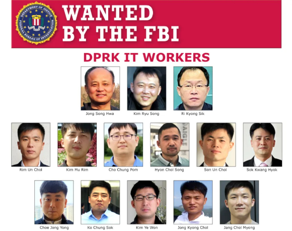 FBI의 북한 IT 인력 수배 포스터. [사진=CNBC]