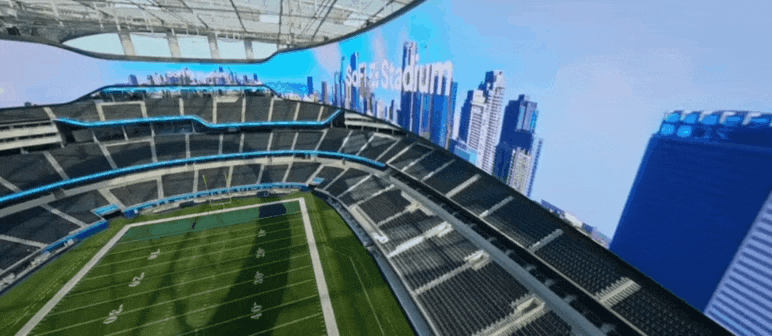 미국 로스엔젤레스 소파이 경기장에 설치될 인피니티 스크린 [영상=삼성전자]