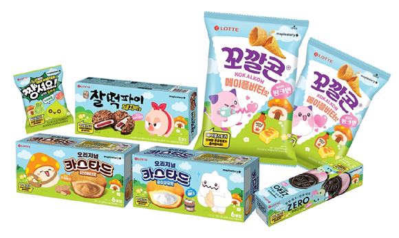 롯데웰푸드 메이플스토리 컬래버 제품 패키지 이미지. [사진=롯데웰푸드]