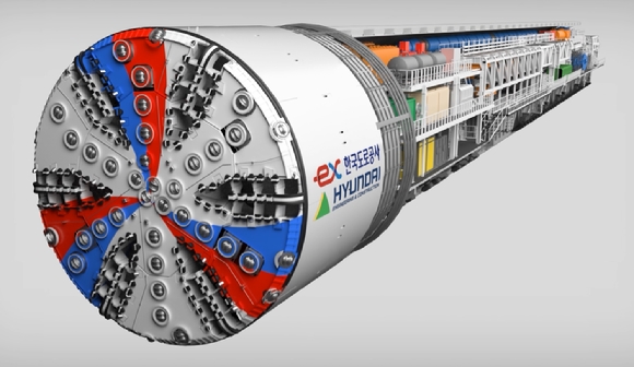 현대건설의 터널굴착장비 TBM 모델링 [사진=현대건설]