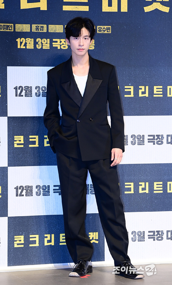 배우 홍경이 1일 오후 서울 송파구 롯데시네마 월드타워점에서 열린 영화 '콘크리트 마켓'(감독 홍기원) 언론시사회에 참석하고 있다. [사진=정소희 기자]