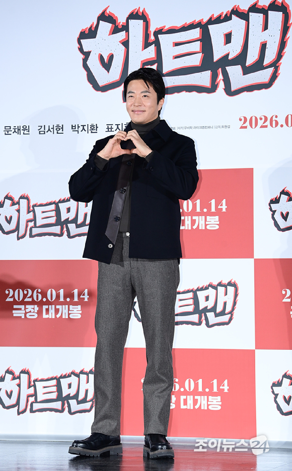 배우 권상우가 11일 오전 서울 광진구 자양동 롯데시네마 건대입구점에서 열린 영화 '하트맨'(감독 최원섭) 제작보고회에 참석하고 있다. [사진=정소희 기자]