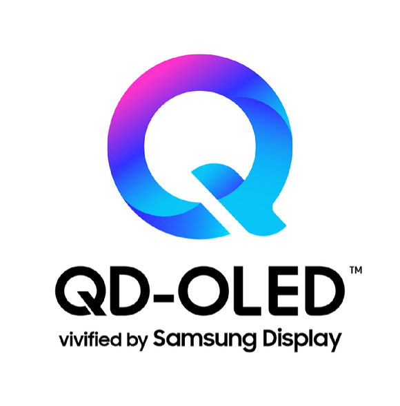 삼성디스플레이 모델들이 QD-OLED 제품과 함께 새로운 BI를 소개하고 있다. [사진=삼성디스플레이]