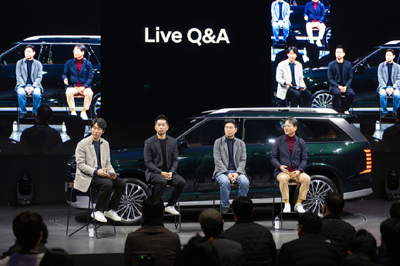 현대차가 지난 14일 경기도 성남시 수정구 메종 디탈리에서 '디 올 뉴 팰리세이드'를 공개하고 있다. [사진=현대자동차]