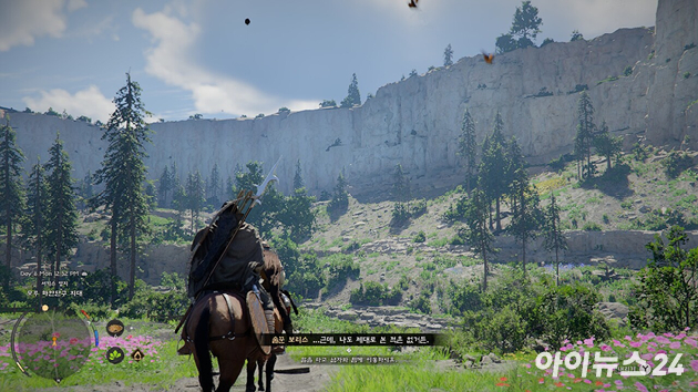 펄어비스 '붉은사막' 게임 플레이 화면. [사진=박정민 기자]