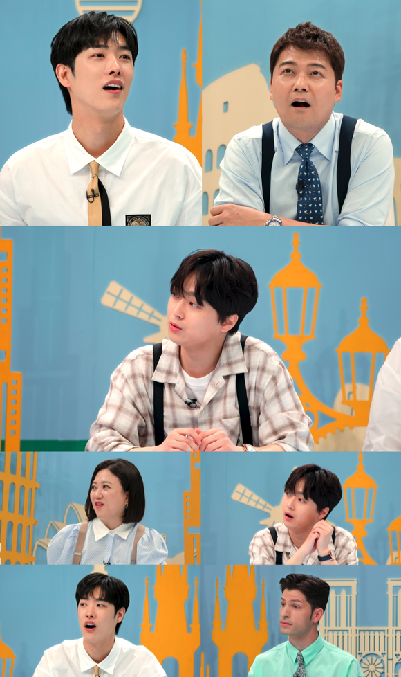 '톡파원25시'가 감성을 자극하는 랜선 여행을 떠나는 가운데 이찬원이 '음악의 아들'다운 수준급 지식을 뽐낸다. [사진=JTBC]