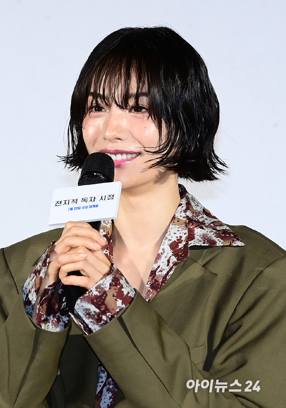 배우 나나가 지난해 6월 17일 오전 서울 광진구 자양동 롯데시네마 건대입구점에서 열린 영화 '전지적 독자 시점' 제작보고회에 참석하고 있다. [사진=정소희 기자]