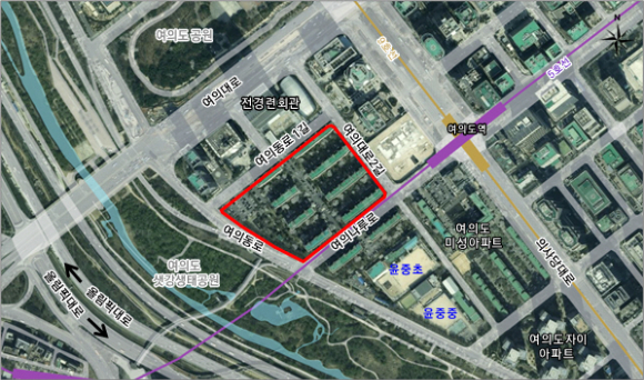 여의도 광장아파트 28 재건축 정비사업 위치도. [사진=영등포구]