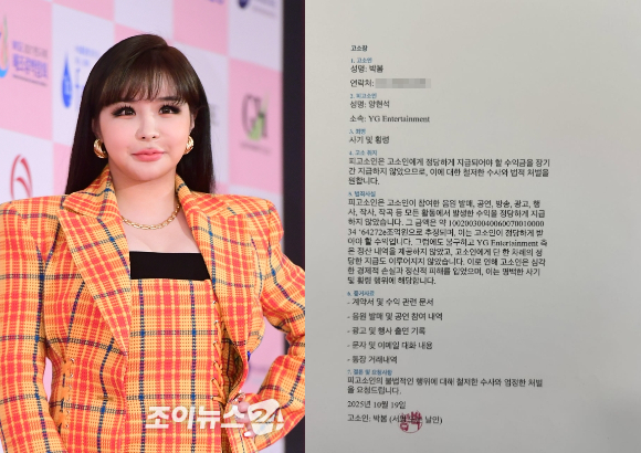 박봄 측 &quot;투애니원 정산 완료, 고소장 접수 NO…치료 전념&quot;(전문)