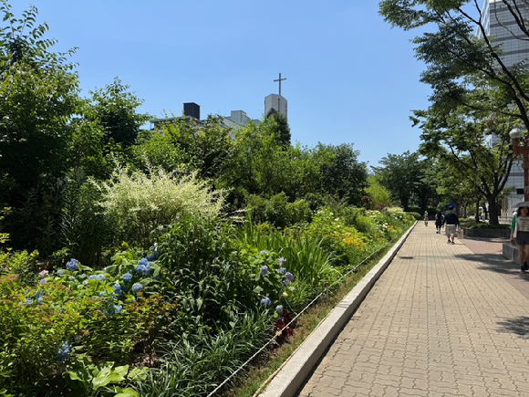 양명초 후문 옆 쉼터 정원모습. [사진=양천구]