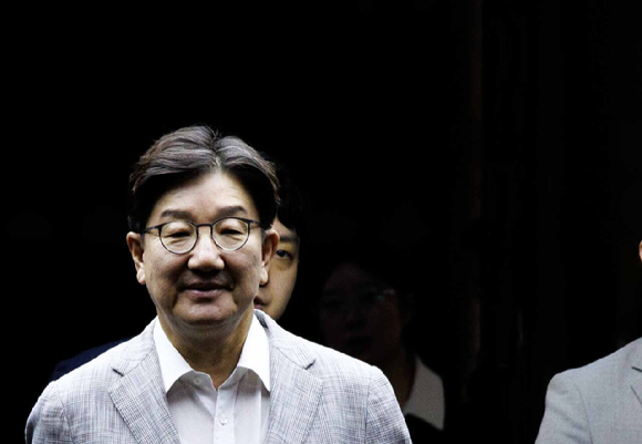 권성동 국민의힘 의원이 3일 오전 서울 여의도 국회에서 열린 의원총회에 참석하고 있다. [사진=곽영래 기자]