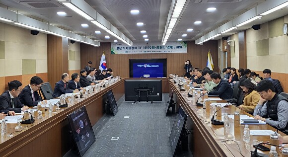 20일 경북도청 회의실에서 민간 자본 유치를 본격화하기 위한 '민간투자 활성화 TF 1팀' 회의가 열리고 있다. [사진=경북도청]