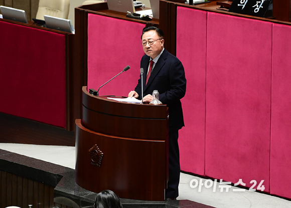 고동진 국민의힘 의원이 13일 오후 서울 여의도 국회 본회의장에서 열린 제422회 국회(임시회) 제5차 본회의 경제 분야 대정부질문에서 발언하고 있다. [사진=정소희 기자]