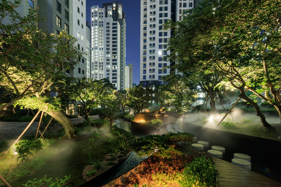 삼성물산 래미안 원베일리의 '그린 캐스케이드'. [사진=삼성물산 제공]