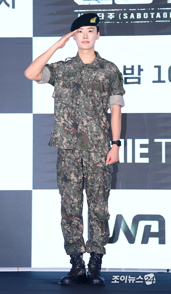 배우 이원정이 24일 오후 서울 구로구 신도림동 더세인트에서 열린 ENA 새 월화드라마 '신병4 : 사보타주' 제작발표회에 참석하고 있다. [사진=정소희 기자]