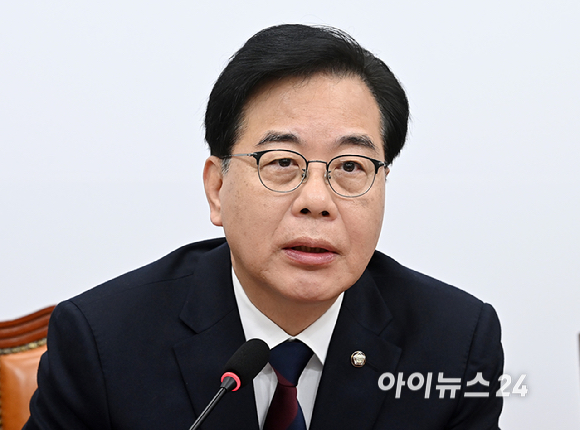 송언석 국민의힘 원내대표가 5일 서울 여의도 국회에서 열린 최고위원회의에서 발언하고 있다. [사진=곽영래 기자]