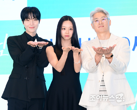 배우 황인엽-이혜리-유선동 감독가 7일 오후 서울 구로구 신도림동 더 세인트에서 열린 ENA 월화드라마 '그대에게 드림' 제작발표회에 참석하고 있다. [사진=정소희 기자]
