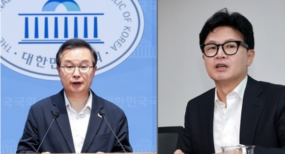 더불어민주당 이건태 의원(왼쪽)과 무소속 한동훈 의원 [사진=연합뉴스]