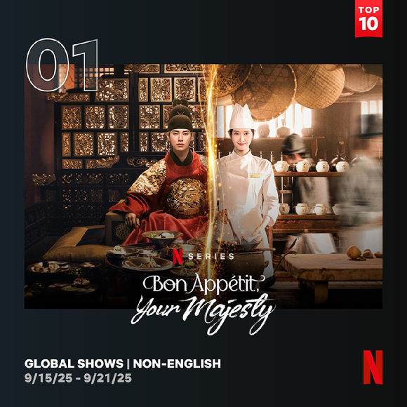 [순위표] 임윤아x이채민 뜨겁다⋯&apos;폭군의 셰프&apos;, 2주 연속 글로벌 1위