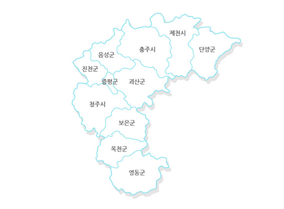 충청북도 지도. [사진=아이뉴스24 DB]