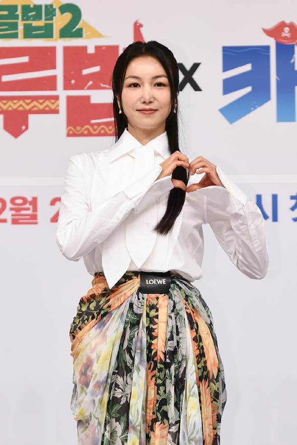 '정글밥2-페루밥'과 '카리브밥' 제작발표회에 참석한 김옥빈 [사진=SBS]