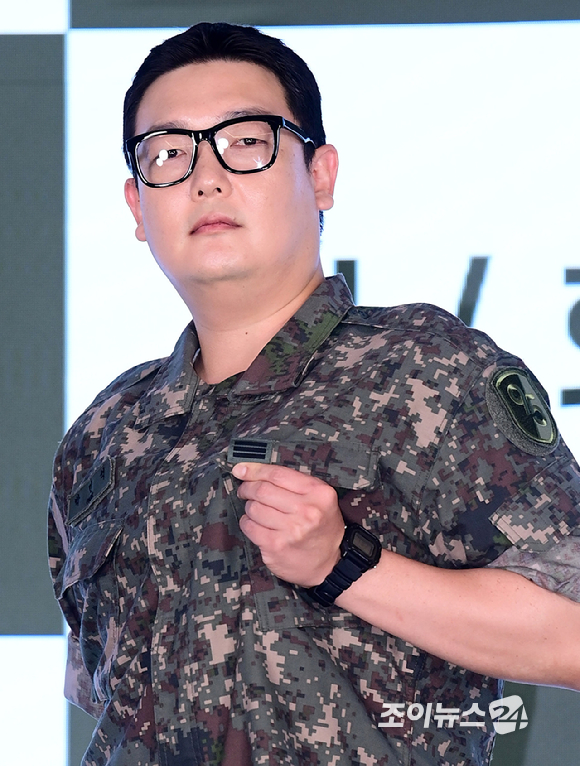 배우 김민호가 24일 오후 서울 구로구 신도림동 더세인트에서 열린 ENA 새 월화드라마 '신병4 : 사보타주' 제작발표회에 참석하고 있다. [사진=정소희 기자]
