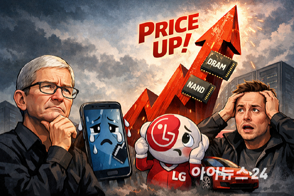 메모리 가격 상승에 고심하는 완성품 업계의 모습을 그린 그림. [사진=챗GPT]