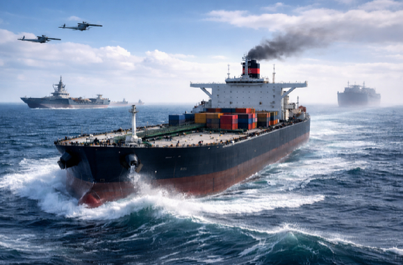 호르무즈 해협 봉쇄 여파로 인근 해상에 고립된 약 2만 명의 선원들이 6주째 이어진 극도의 긴장 속에서 심리적 한계에 직면하고 있다는 외신 보도가 나왔다. 사진은 AI 생성 이미지로, 본 기사 내용과 무관. [사진=챗GPT]