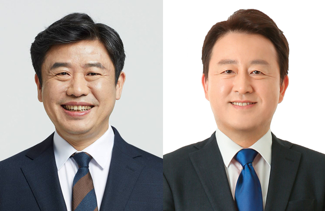 유의동 국민의힘 후보(왼쪽), 김용남 민주당 후보 [사진=중앙선거관리위원회]