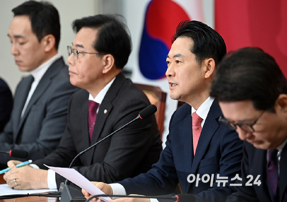 장동혁 국민의힘 대표가 12일 서울 여의도 국회에서 열린 최고위원회의에서 발언하고 있다. [사진=곽영래 기자]