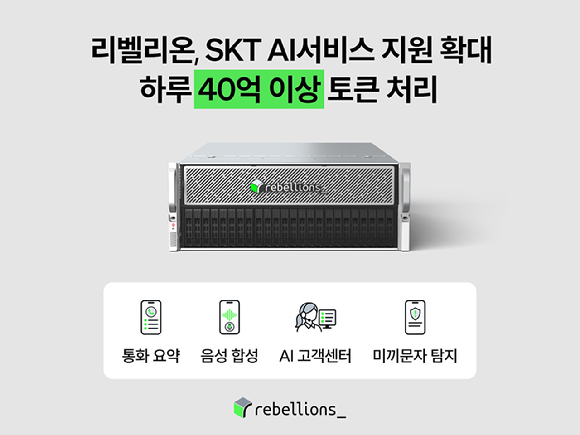 리벨리온, SKT AI 서비스 지원 확대&hellip; 하루 40억 이상 토큰 처리. [사진=리벨리온]