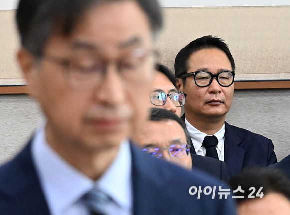 김태형 21그램 대표가 16일 국회 법제사법위원회에서 열린 감사원에 대한 국정감사에 출석하고 있다. [사진=곽영래 기자]