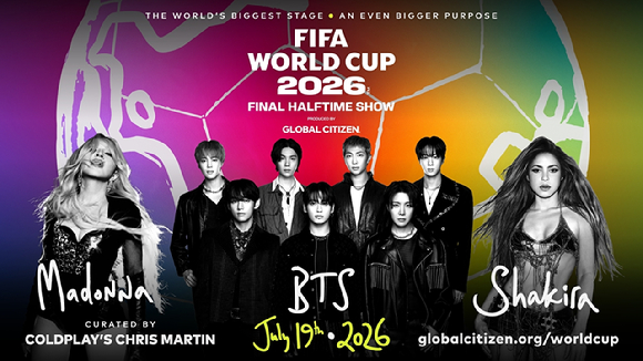 방탄소년단 2026 북중미 월드컵 결승전 하프타임 쇼 출연 이미지 [사진=글로벌 시티즌(Global Citizen)]