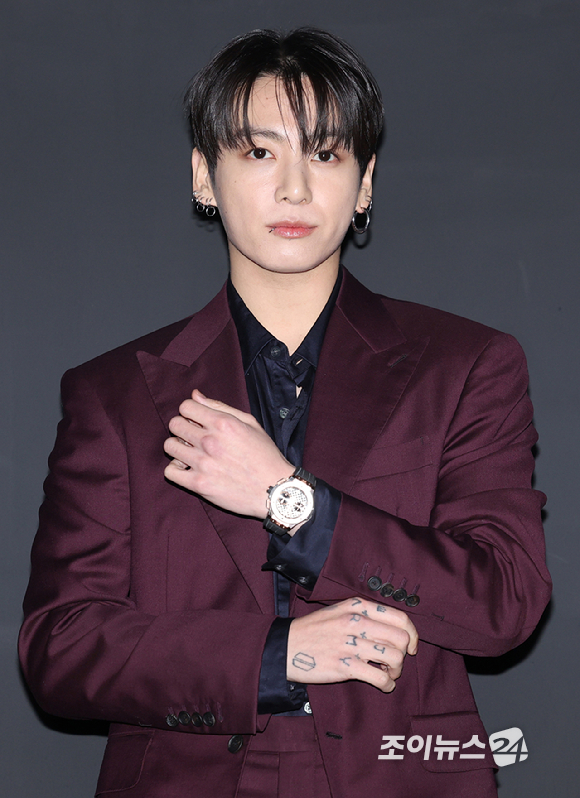 그룹 방탄소년단(BTS) 정국이 12일 오후 서울 강남구 논현동 STRX하우스에서 열린 위블로 글로벌 앰버서더 어나운스먼트 이벤트 포토월 행사에 참석하고 있다. [사진=정소희 기자]