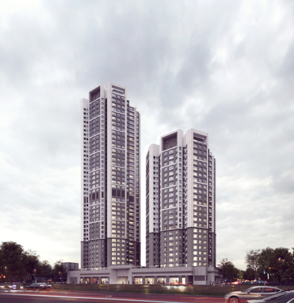 아산시 온천동 메트로하임 주상복합 투시도 [사진=혜우이엔씨]