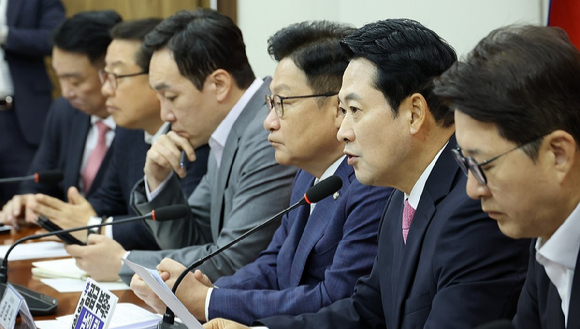 국민의힘 장동혁 대표가 8일 국회에서 열린 최고위원회의에서 발언하고 있다. 2026.10.8 [사진=연합뉴스]