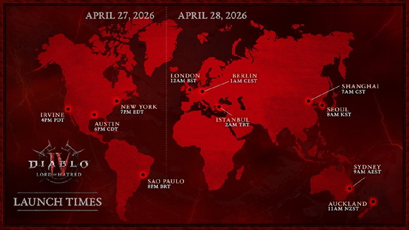 '디아블로4: 증오의 군주'의 글로벌 오픈 타임라인. [사진=블리자드]