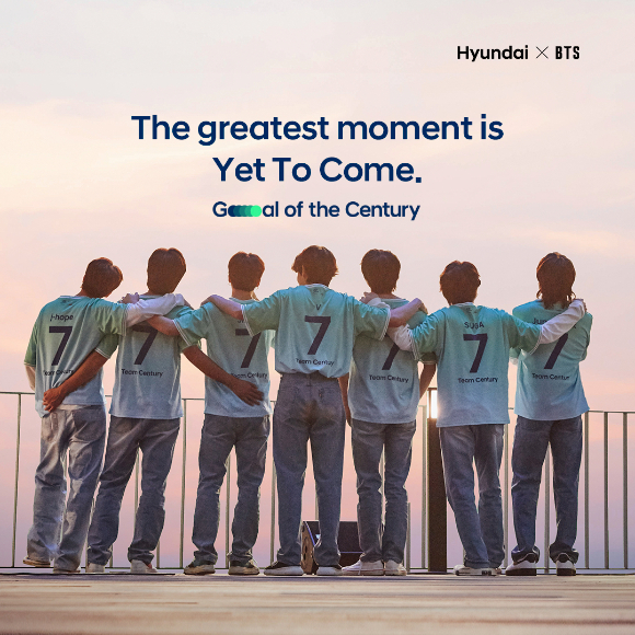 현대자동차와 방탄소년단(이하 BTS)이 2022 월드컵 캠페인송 '세기의 골(GOTC, Goal of The Century)'을 공개한다. [사진=현대자동차]