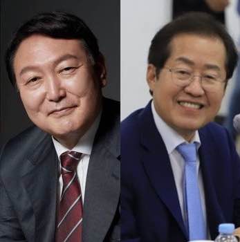 윤석열 국민의힘 대선후보와 홍준표 의원(오른쪽) [사진=포토뉴스]