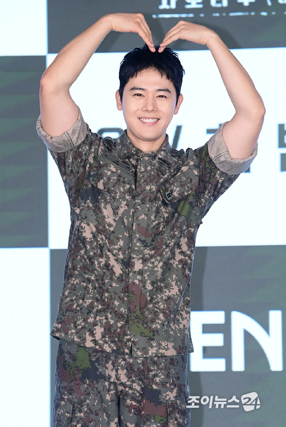 배우 김동준이 24일 오후 서울 구로구 신도림동 더세인트에서 열린 ENA 새 월화드라마 '신병4 : 사보타주' 제작발표회에 참석하고 있다. [사진=정소희 기자]