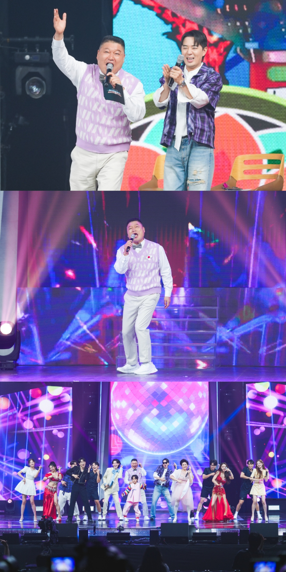 &apos;천만트롯쇼&apos; 강호동, 안성훈·김용빈 등 트롯스타들과 오프닝 무대 &apos;흥이 난다&apos;