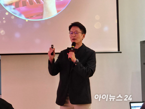최준기 대동에이아이랩 대표가 17일 서울 서초구 대동 서울사무소에서 열린 미디어 간담회에서 발언하고 있다. [사진=최란 기자]